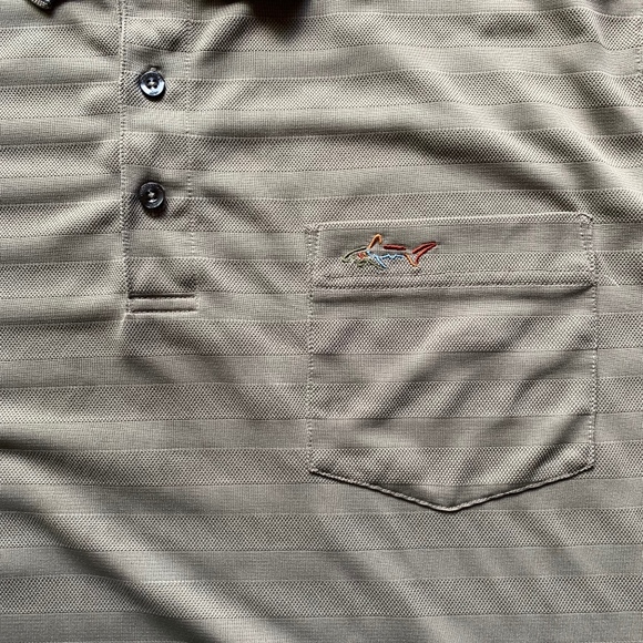 Men's Greg Norman Long Sleeve Polo Tan Brown, XL - Picture 3 of 6